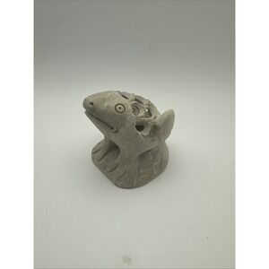Soapstone open Lattice puzzle Style sculpture Handcrafted‎ in India Frog